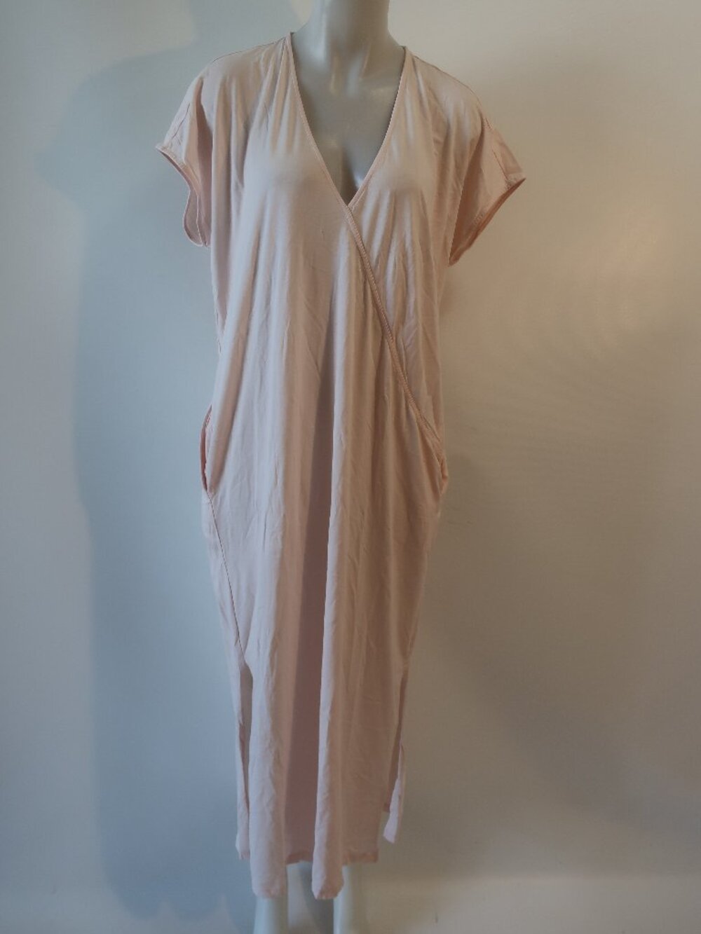 Womens Skin Pale Pink (Item- 60) Pima Cotton V-Neck Loungewear Nightgown 3 US/L